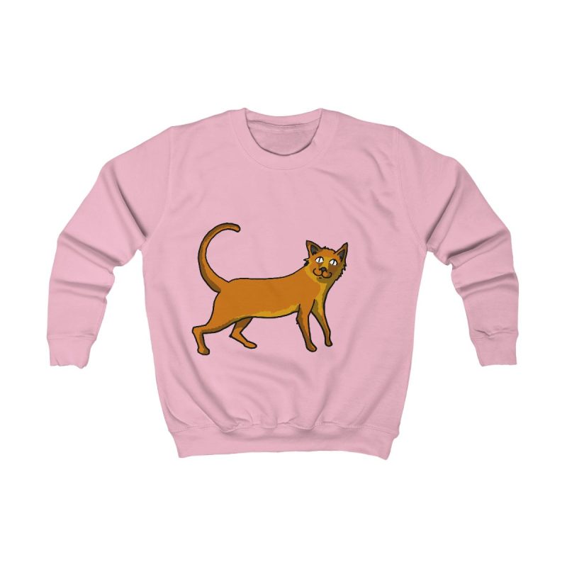 Sudadera infantil - Rosa bebe - Camiseta Moix – gato naranja de paseo