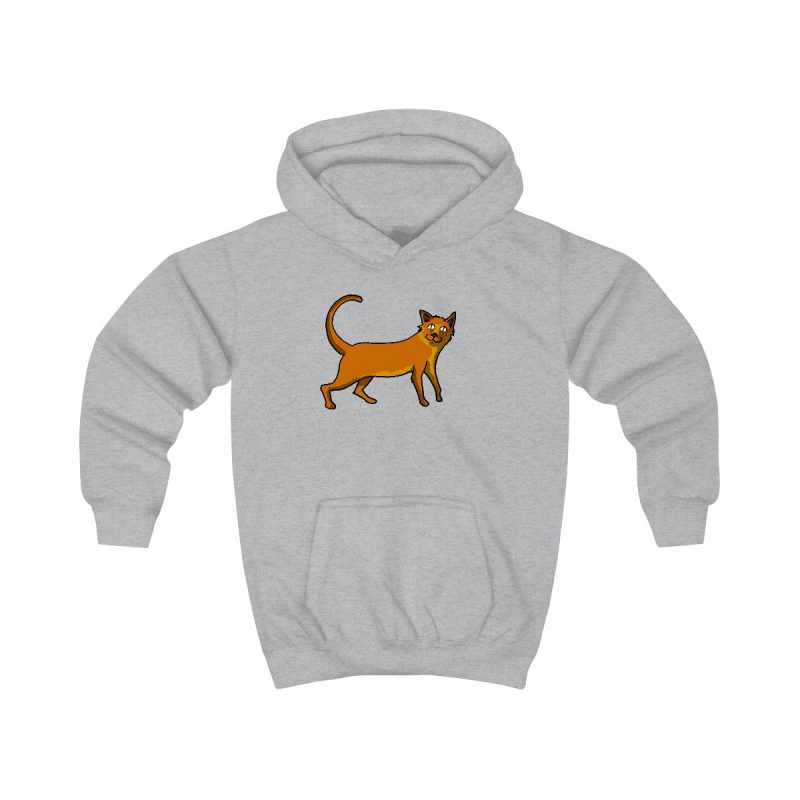 Sudadera con capucha infantil - Gris jaspeado claro - Camiseta Moix – gato naranja de paseo