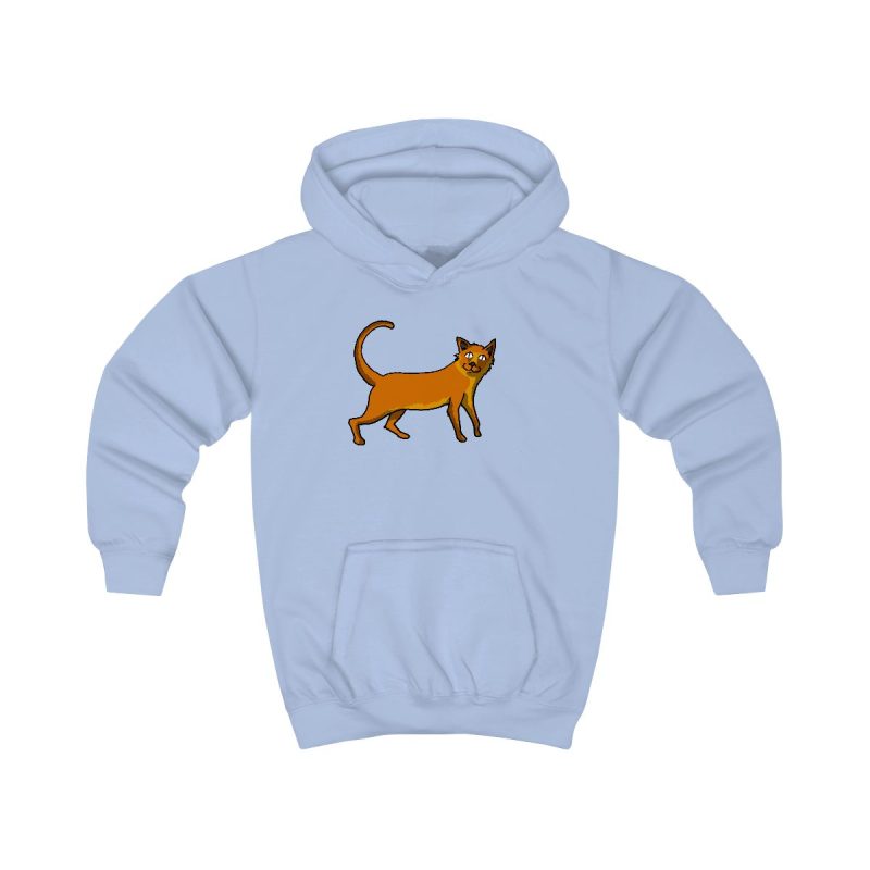 Sudadera con capucha infantil - Azul cielo - Camiseta Moix – gato naranja de paseo