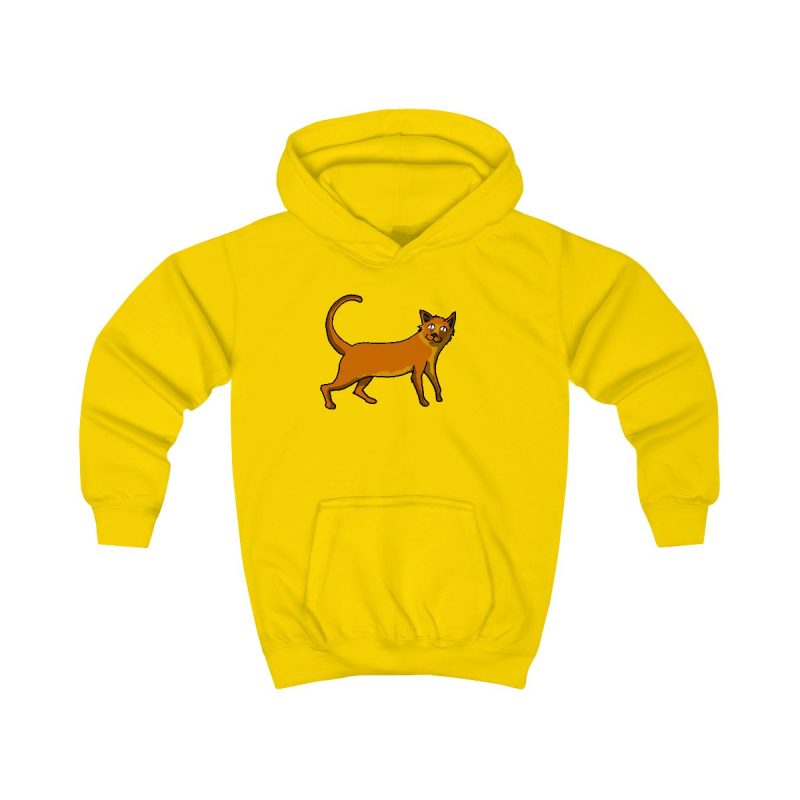 Sudadera con capucha infantil - Amarillo sol - Camiseta Moix – gato naranja de paseo