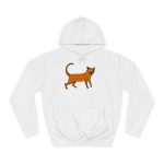 Sudadera universitaria - Blanco artico - Camiseta Moix – gato naranja de paseo