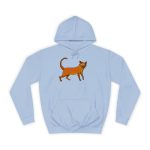 Sudadera universitaria - Azul cielo - Camiseta Moix – gato naranja de paseo