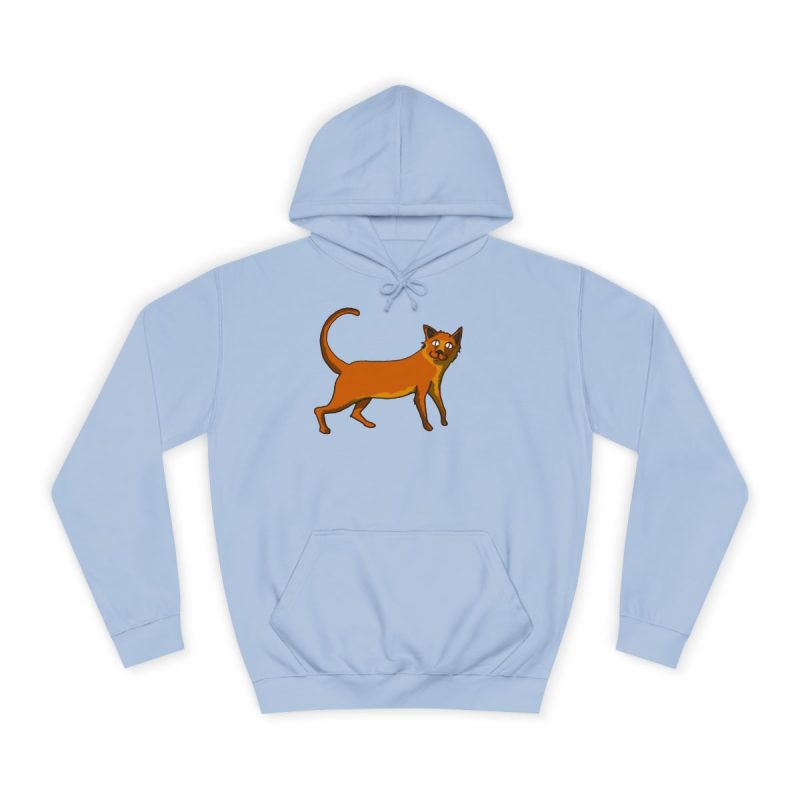 Sudadera universitaria - Azul cielo - Camiseta Moix – gato naranja de paseo