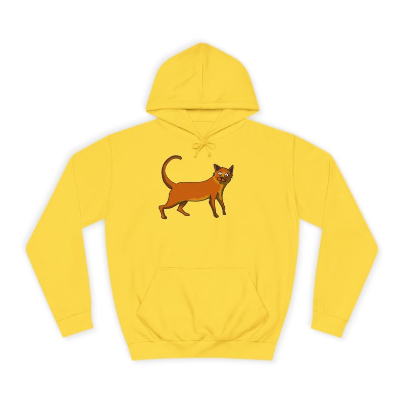 Sudadera universitaria - Amarillo sol - Camiseta Moix – gato naranja de paseo