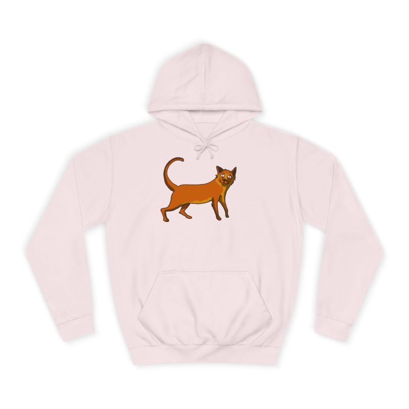 Sudadera universitaria - Rosa bebe - Camiseta Moix – gato naranja de paseo