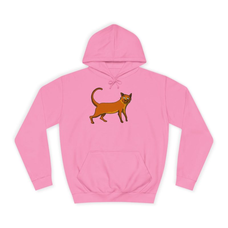 Sudadera universitaria - Rosa algodon de azucar - Camiseta Moix – gato naranja de paseo