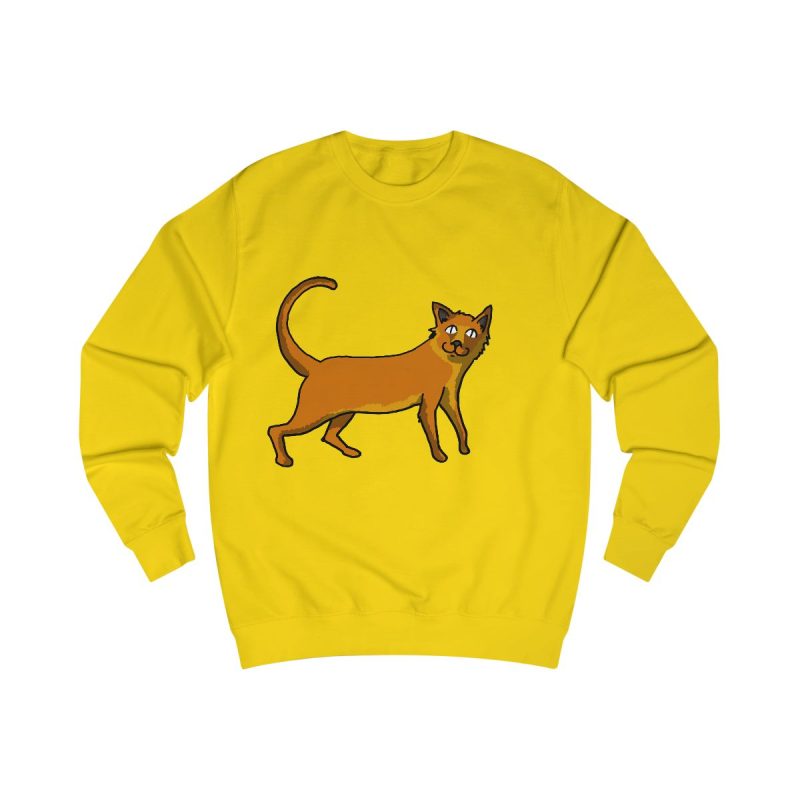 Sudadera clasica - Amarillo sol - Camiseta Moix – gato naranja de paseo