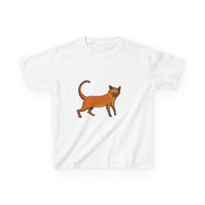 Camiseta infantil algodon grueso - Blanco - Camiseta Moix – gato naranja de paseo