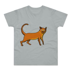 Camiseta hombre punto liso - Gris Pacifico - Camiseta Moix – gato naranja de paseo