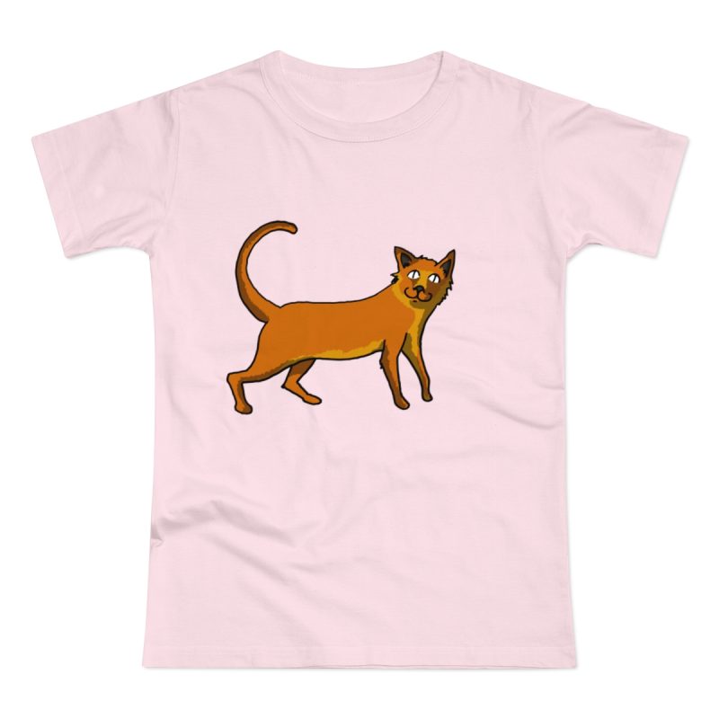 Camiseta mujer punto liso - Rosa orquidea - Camiseta Moix – gato naranja de paseo
