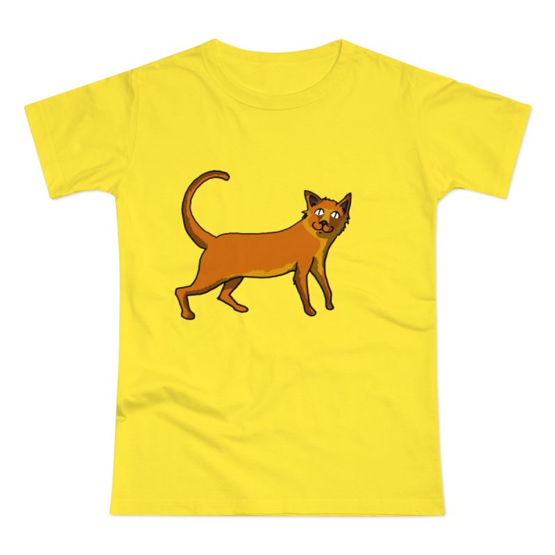 Camiseta mujer punto liso - Amarillo solar - Camiseta Moix – gato naranja de paseo