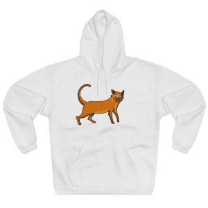 Sudadera con capucha cerrada - Blanco - Camiseta Moix – gato naranja de paseo