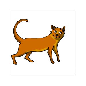 Pegatinas de vinilo cuadradas - Camiseta Moix – gato naranja de paseo