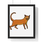 Poster enmarcado vertical - Negro - Camiseta Moix – gato naranja de paseo