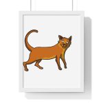 Poster enmarcado vertical - Blanco - Camiseta Moix – gato naranja de paseo
