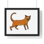 Poster enmarcado horizontal - Negro - Camiseta Moix – gato naranja de paseo Poster enmarcado horizontal - Negro - Camiseta Moix – gato naranja de paseo