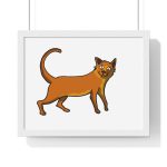 Poster enmarcado horizontal - Blanco - Camiseta Moix – gato naranja de paseo Poster enmarcado horizontal - Blanco - Camiseta Moix – gato naranja de paseo