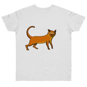 Camiseta punto liso - Blanco - Camiseta Moix – gato naranja de paseo