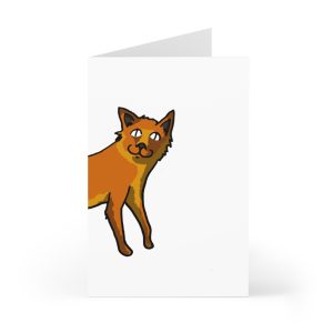 Tarjetas de felicitacion (7 uds.) - Camiseta Moix – gato naranja de paseo