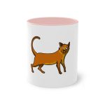 Taza bicolor - Rosa - Camiseta Moix – gato naranja de paseo