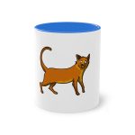 Taza bicolor - Azul Cambridge - Camiseta Moix – gato naranja de paseo