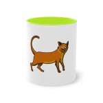 Taza bicolor - Verde claro - Camiseta Moix – gato naranja de paseo