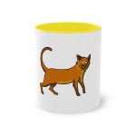 Taza bicolor - Amarillo - Camiseta Moix – gato naranja de paseo