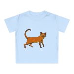 Camiseta de bebe - Azul empolvado - Camiseta Moix – gato naranja de paseo Camiseta de bebe - Azul empolvado - Camiseta Moix – gato naranja de paseo