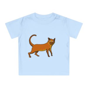 Camiseta de bebe - Azul empolvado - Camiseta Moix – gato naranja de paseo