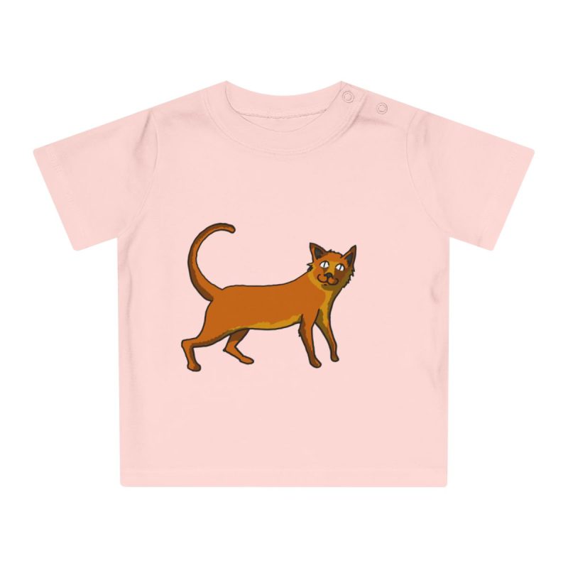 Camiseta de bebe - Rosa empolvado - Camiseta Moix – gato naranja de paseo