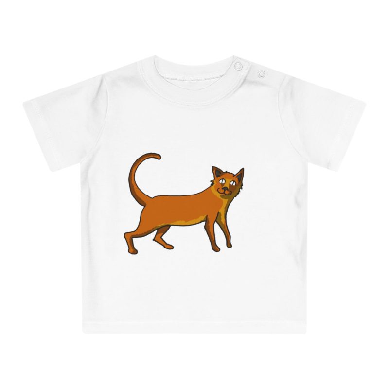 Camiseta de bebe - Blanco - Camiseta Moix – gato naranja de paseo