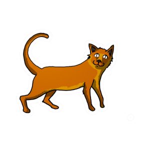 Pegatinas de vinilo troqueladas - Camiseta Moix – gato naranja de paseo
