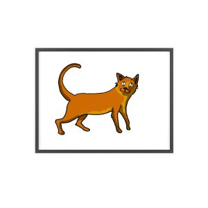 Poster con marco de madera - Marco negro - Camiseta Moix – gato naranja de paseo