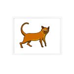 Poster con marco de madera - Marco blanco - Camiseta Moix – gato naranja de paseo