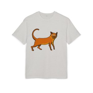 Camiseta oversize gruesa - Gris jaspeado claro - Camiseta Moix – gato naranja de paseo