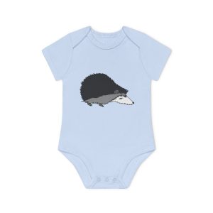 Body bebe manga corta organico - Azul empolvado - Eriço