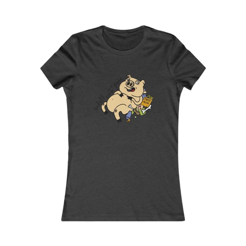 Camiseta mujer Favorite - Gris antracita jaspeado - Camiseta «Sadoll com porc»