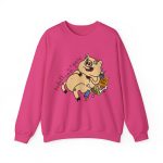 Sudadera cuello redondo - Fucsia intenso - Camiseta «Sadoll com porc» Sudadera cuello redondo - Fucsia intenso - Camiseta «Sadoll com porc»