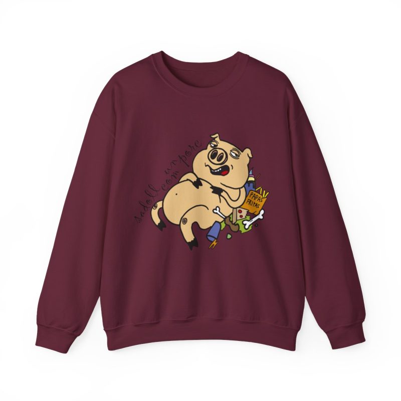 Sudadera cuello redondo - Granate - Camiseta «Sadoll com porc»