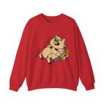 Sudadera cuello redondo - Rojo - Camiseta «Sadoll com porc» Sudadera cuello redondo - Rojo - Camiseta «Sadoll com porc»