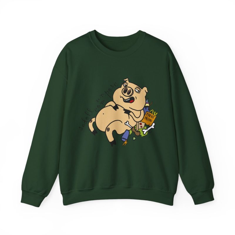 Sudadera cuello redondo - Verde bosque - Camiseta «Sadoll com porc»