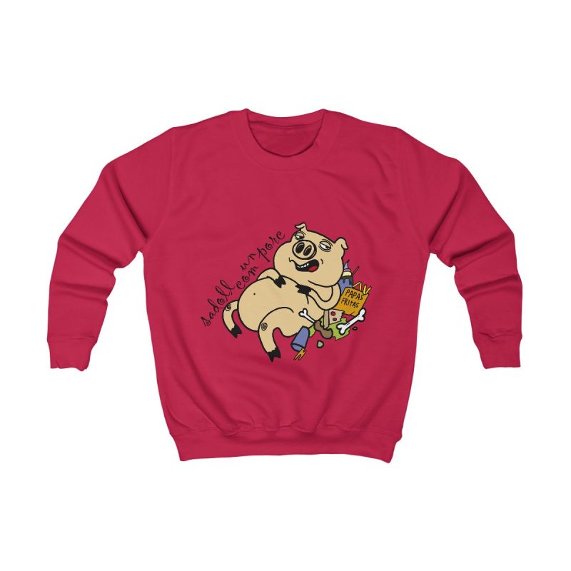 Sudadera infantil - Rojo fuego - Camiseta «Sadoll com porc»