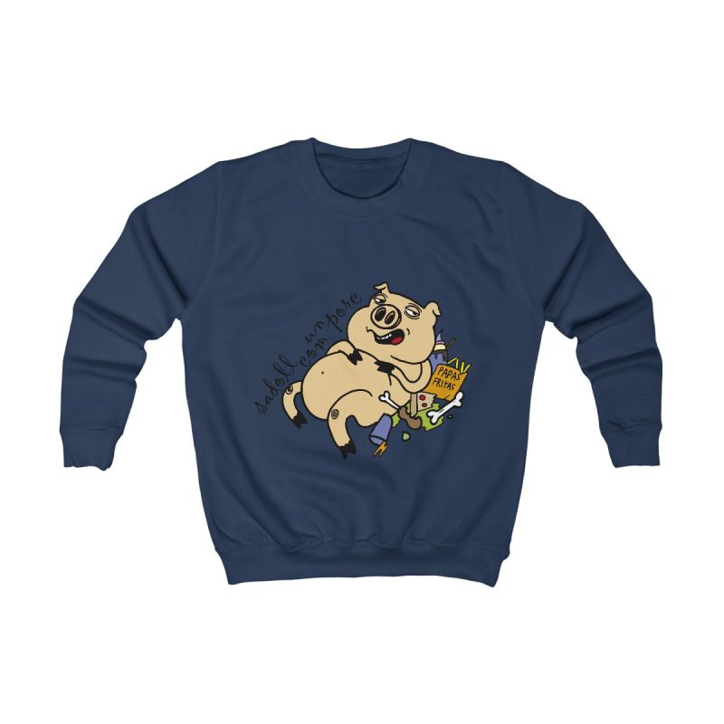 Sudadera infantil - Azul marino Oxford - Camiseta «Sadoll com porc»
