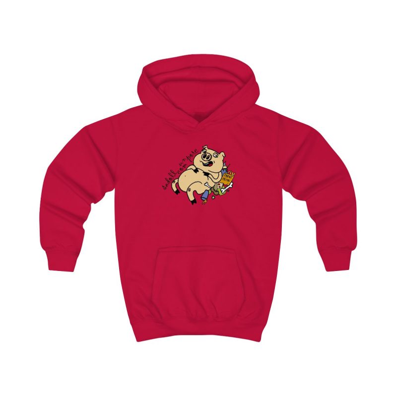 Sudadera con capucha infantil - Rojo fuego - Camiseta «Sadoll com porc»