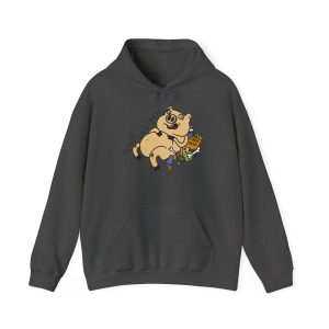 Sudadera con capucha - Gris oscuro jaspeado - Camiseta «Sadoll com porc»