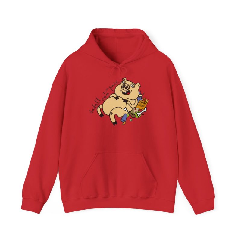Sudadera con capucha - Rojo - Camiseta «Sadoll com porc»