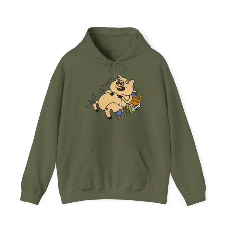 Sudadera con capucha - Verde militar - Camiseta «Sadoll com porc»