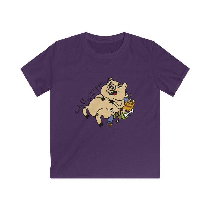Camiseta infantil Softstyle - Morado - Camiseta «Sadoll com porc»