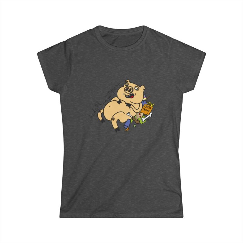 Camiseta mujer Softstyle - Gris oscuro jaspeado - Camiseta «Sadoll com porc»