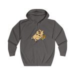 Sudadera con capucha y cremallera - Gris acero - Camiseta «Sadoll com porc»